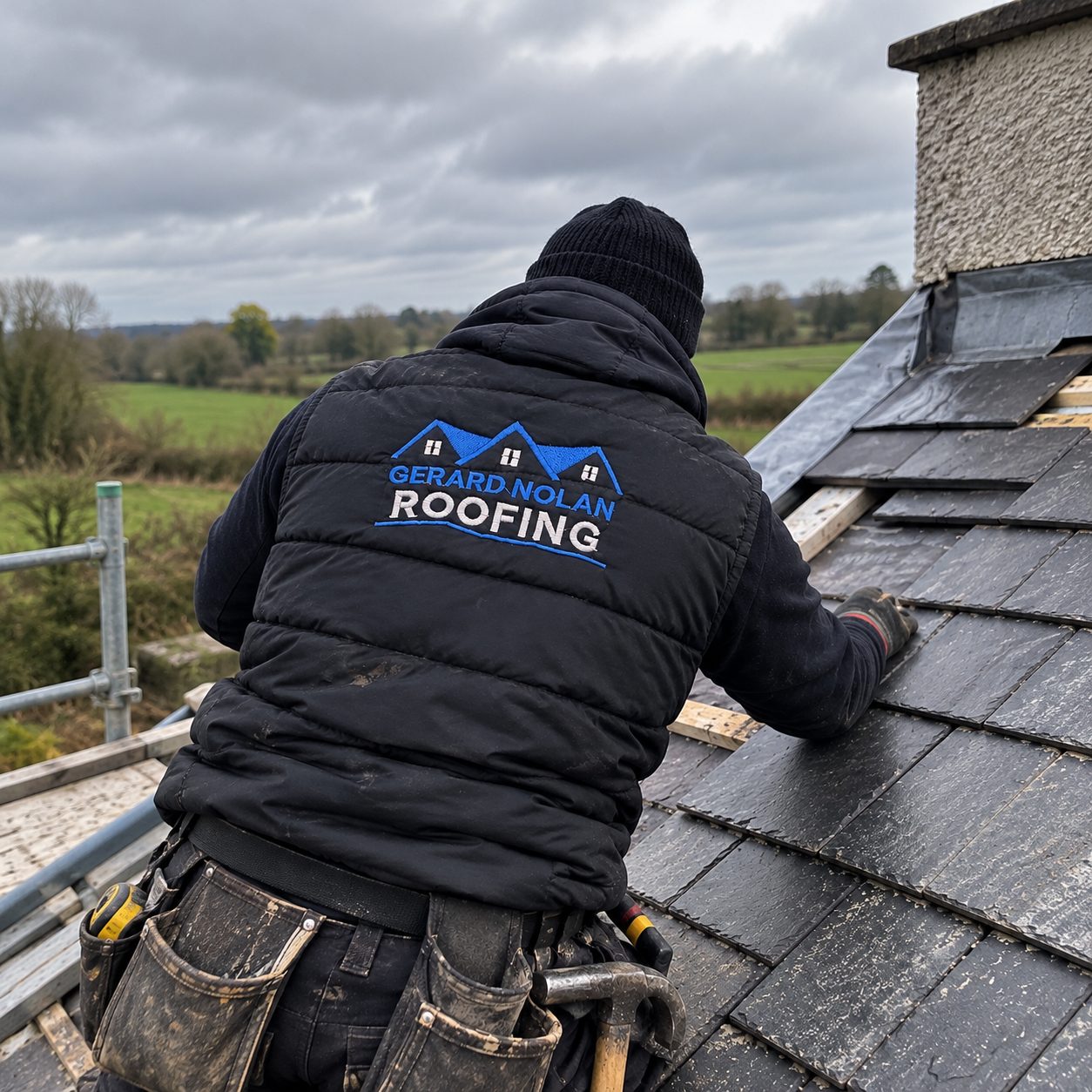 GN Roofing team at work in Roscommon